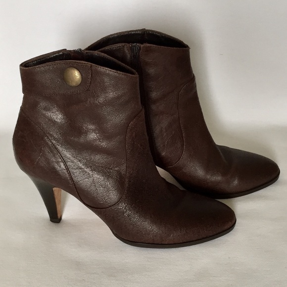Faconnable Brown leather ankle boots  Size 9M  EUC - Picture 1 of 8